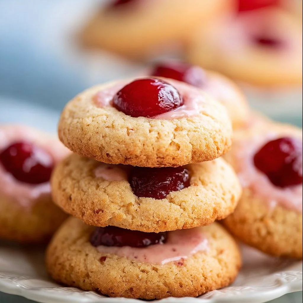 Delicious Almond Cherry Cookies with nuts and cherries