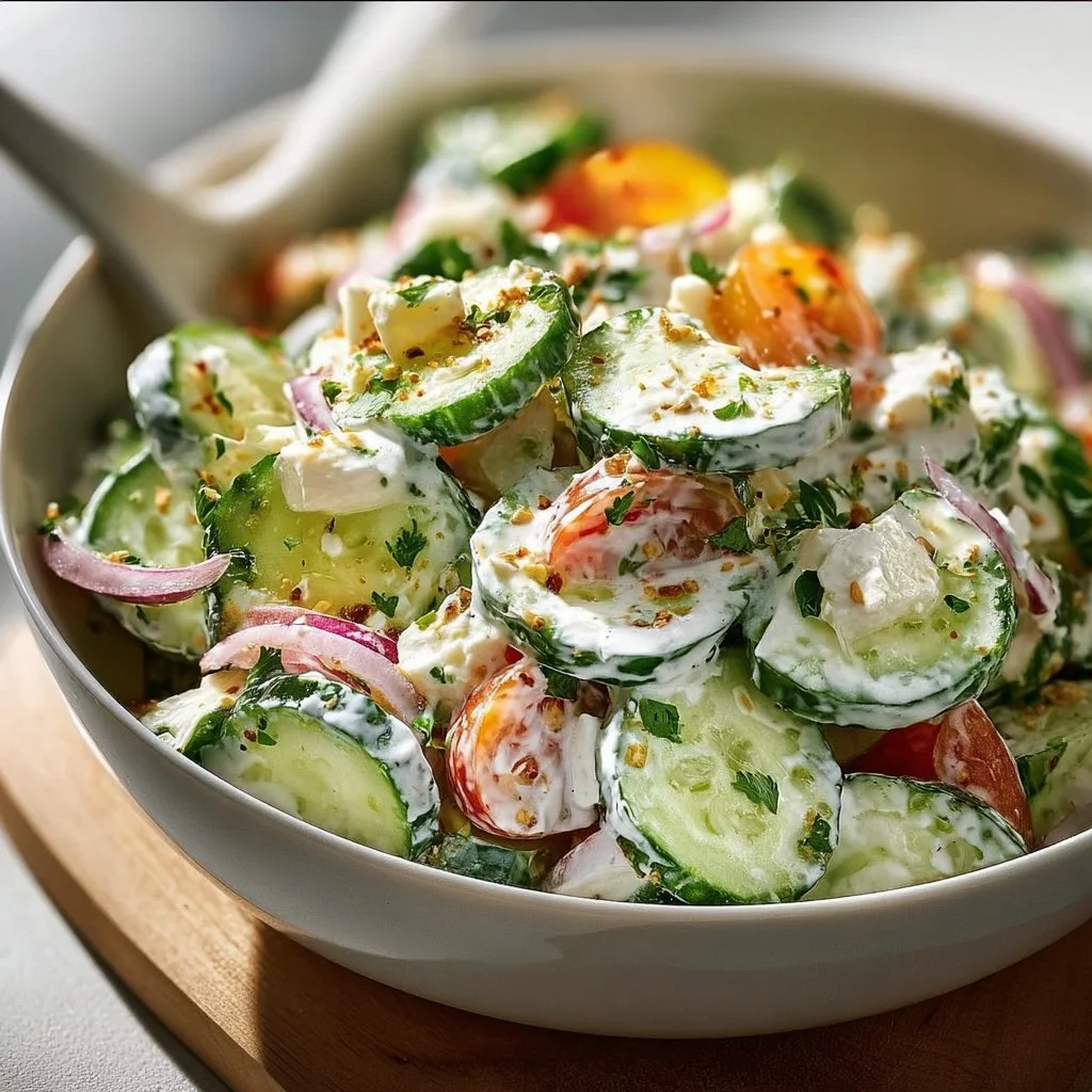 Delicious Cucumber Ranch Crack Salad with fresh veggies and creamy dressing