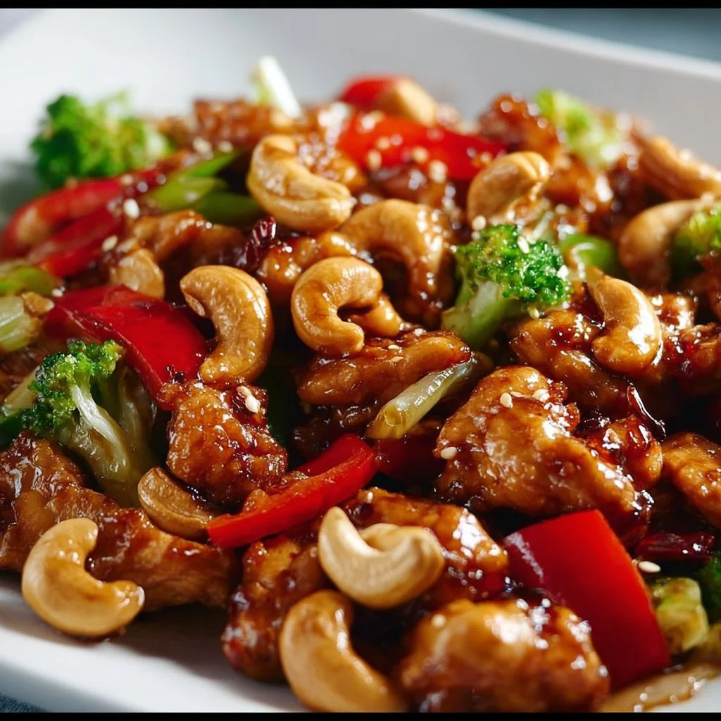 Delicious Sheet Pan Cashew Chicken with vegetables roasted to perfection.