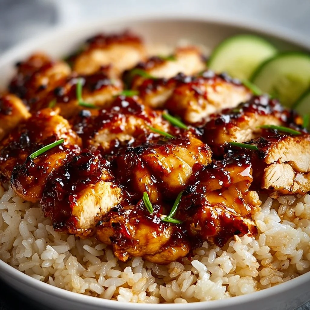 One-Pan Bold Honey BBQ Chicken Rice dish served in a colorful bowl