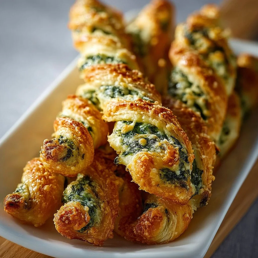 Parmesan spinach cheese twists, a delicious snack or appetizer