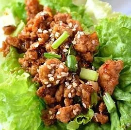 Asian Chicken Lettuce Wraps Recipe 4 Delicious Asian chicken lettuce wraps served on a plate