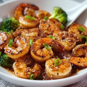 High-Protein Honey Garlic Shrimp 4 Delicious high-protein honey garlic shrimp dish with vibrant vegetables