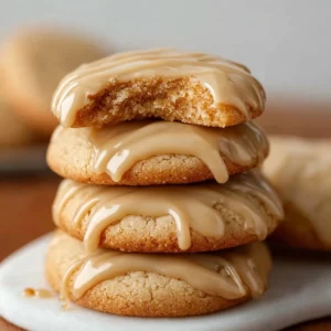 Freshly baked soft maple cookies with a rich maple glaze