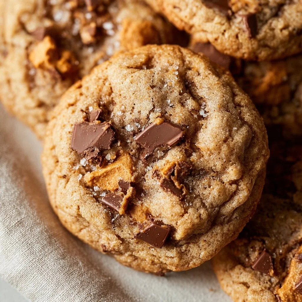 Delicious Butterfinger cookies arranged on a plate