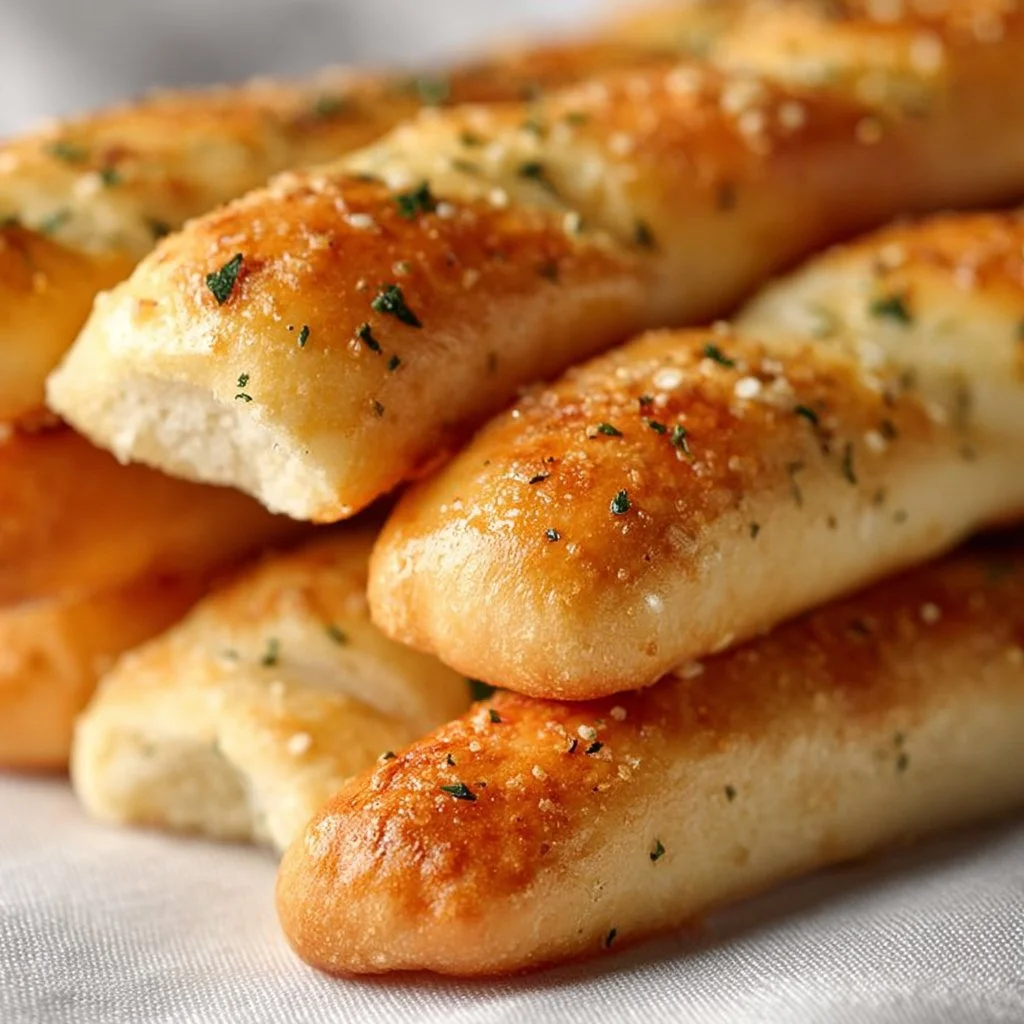 Olive Garden's warm and buttery breadsticks served with marinara sauce