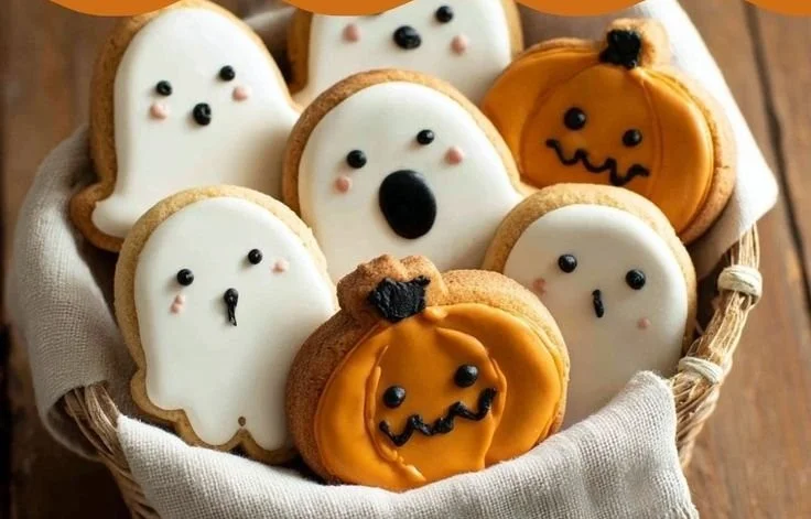 Biscuits Sablés d'Halloween décorés de façon festive